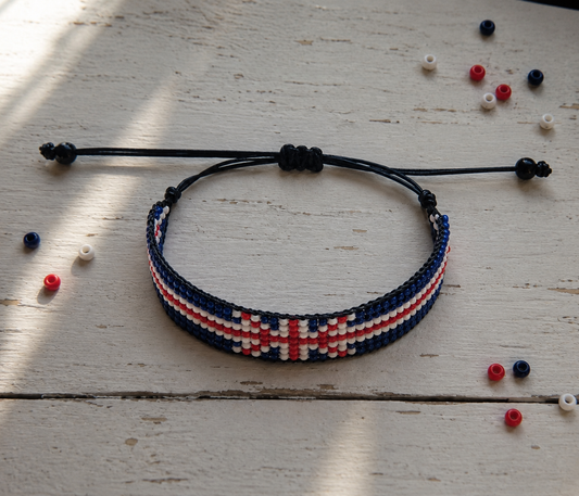 Handbeaded Union Jack Bracelet